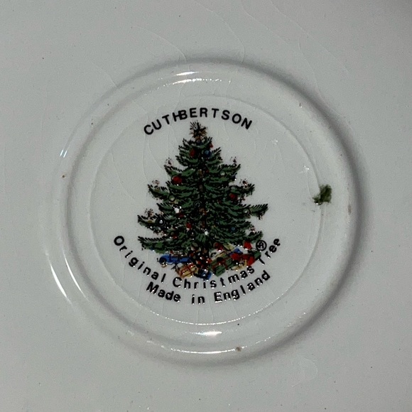Cuthbertson Original Christmas Tree Coffee Teacup & Saucers Green Band England - Picture 12 of 13